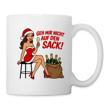 Nikolausfrau Outfit - Geh mir nicht auf den Sack - Tasse - Weiß - Rechts