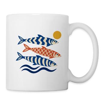 Koi Wellen im Sonnenkreis - Tasse - Weiß - Rechts