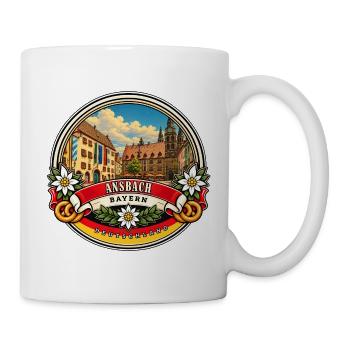 Ansbach Bayern Vintage Reisedesign - Tasse - Weiß - Rechts
