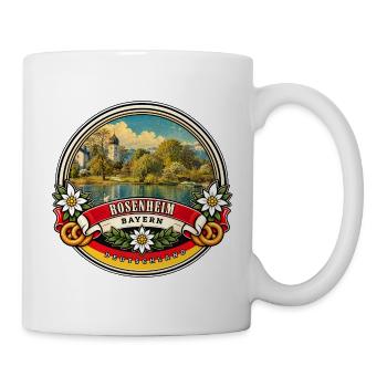 Rosenheim Bayern Vintage Reisedesign - Tasse - Weiß - Rechts