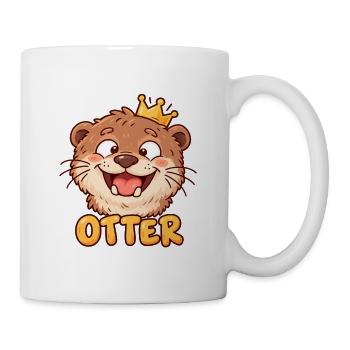 OTTER – Lustiger Otter mit Krone - Tasse - Weiß - Rechts