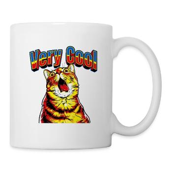 Very Cool Schreiende Katze Meme Pop Art - Tasse - Weiß - Rechts