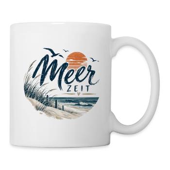 MeerZeit Strandbild - Tasse - Weiß - Rechts