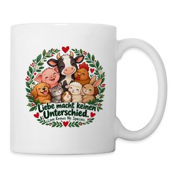 Liebe macht keinen Unterschied – Tierliebe & Tiers - Tasse - Weiß - Rechts