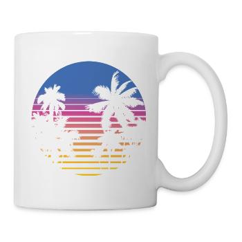 Palmen Retro 80er 90er Florida Miami Vintage Palme - Tasse - Weiß - Rechts