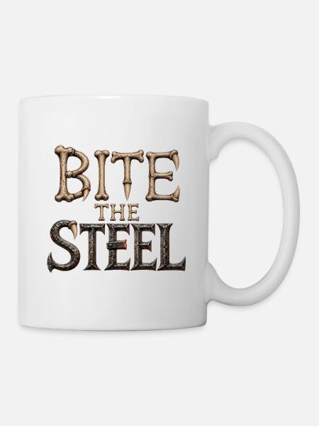 Bite The Steel Welding Wolf Shirt - Tasse - Weiß