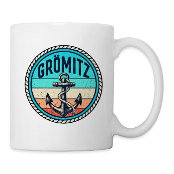 Grömitz - Insel - Anker - Ostsee - Deutschland - Tasse - Weiß - Rechts