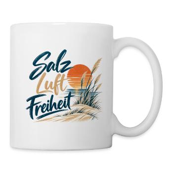 Salzluft Freiheit am Strand - Tasse - Weiß - Rechts