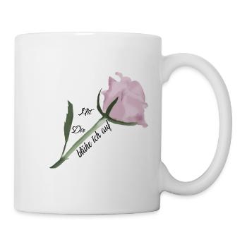 Rosen-Aquarell: zarte Blüte - Tasse - Weiß - Rechts