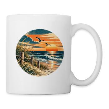 Sonnenuntergang am Dünenpfad - Tasse - Weiß - Rechts