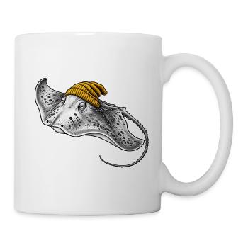 Stachelrochen mit gelber Mütze - Tasse - Weiß - Rechts