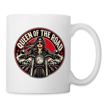 Königin der Straße Motorrad-Logo - Tasse - Weiß - Rechts