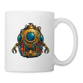 Steampunk Tauchhelm Coralwelt - Tasse - Weiß - Rechts