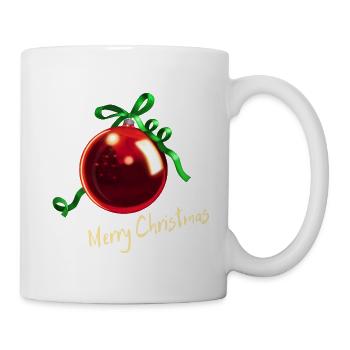 Christbaumkugel Rot - Merry Christmas - Tasse - Weiß - Rechts
