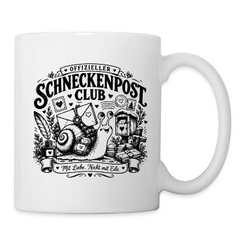 Offizieller Schneckenpost Club – Mit Liebe, nicht  - Tasse - Weiß - Rechts