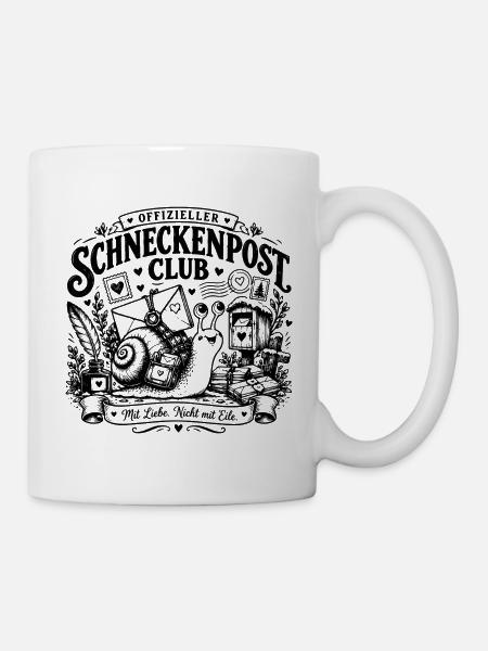 Offizieller Schneckenpost Club – Mit Liebe, nicht  - Tasse - Weiß