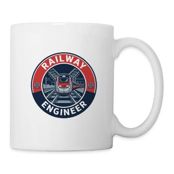 Eisenbahnlokführer-Hochgeschwindigkeitszug-Abzeichen als Geschenk - Tasse - Weiß - Rechts
