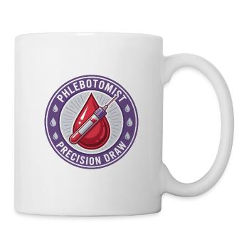 Phlebotomist Blutentnahme-Röhrchen-Abzeichen-Geschenk - Tasse - Weiß - Rechts