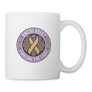 Onkologe Fighting The Fight Band Abzeichen-Geschenk - Tasse - Weiß - Rechts