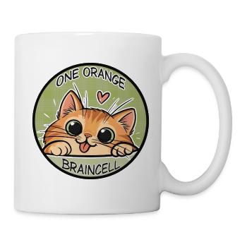 Eine orangefarbene Gehirnzellkatze - Tasse - Weiß - Rechts