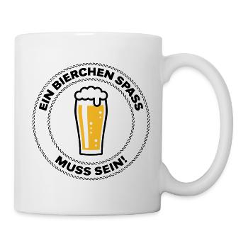 Ein Bierchen Spaß Muss Sein! (Bier Bierglas POS2C) - Tasse - Weiß - Rechts