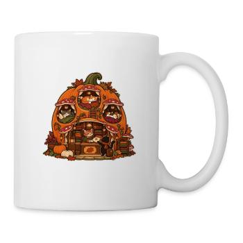 Katzenkürbishaus - Tasse - Weiß - Rechts