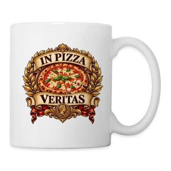 Im Pizza Veritas Emblem - Tasse - Weiß - Rechts
