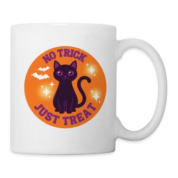 Halloween Katze No Trick Just Treat - Tasse - Weiß - Rechts