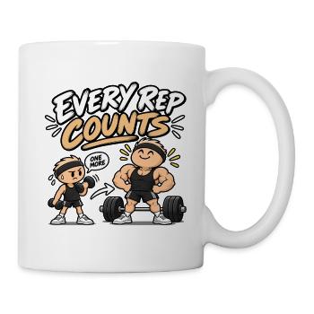 Jede Wiederholung zählt - Tasse - Weiß - Rechts
