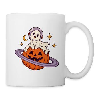 Astronaut auf Halloween-Kürbis - Tasse - Weiß - Rechts