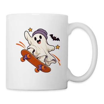 Geist Skateboard Halloween - Tasse - Weiß - Rechts