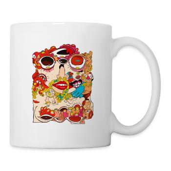 Gesichts-Tattoo - Tasse - Weiß - Rechts