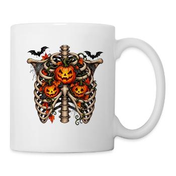 Halloween-Rippen mit Kürbis - Tasse - Weiß - Rechts