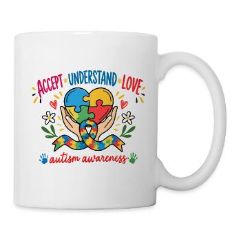 Autismus Bewusstsein Autism Awareness T-Shirt - Tasse - Weiß - Rechts