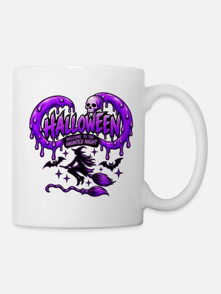 Lila Spuk-Halloween - Tasse - Weiß