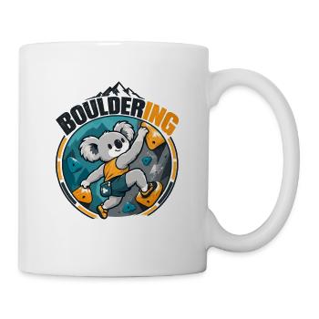 Süßer Koala beim Bouldern – Kletternder Koalabär - Tasse - Weiß - Rechts