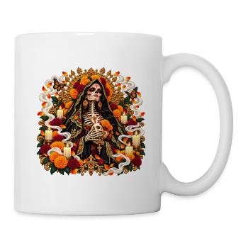 Santa Muerte im Blütenlicht - Tasse - Weiß - Rechts