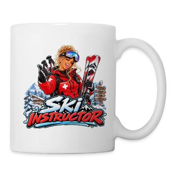 Dynamischer Skilehrer - Tasse - Weiß - Rechts