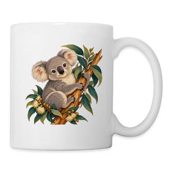 Zarter Koala zwischen Ästen und Blättern - Tasse - Weiß - Rechts