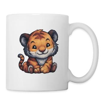 Tiger Jungtier Illustration - Tasse - Weiß - Rechts