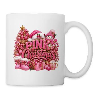 Weihnachtsrosa Glitzer und Geschenke - Tasse - Weiß - Rechts