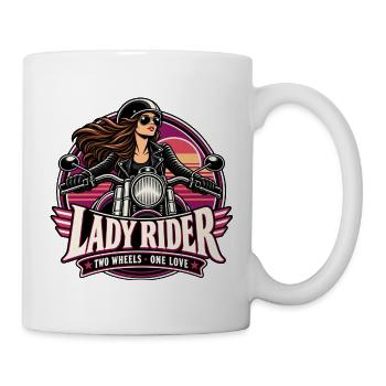 Lady Rider Motorradheldin - Tasse - Weiß - Rechts