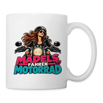 Mädels fahren Motorrad - Tasse - Weiß - Rechts