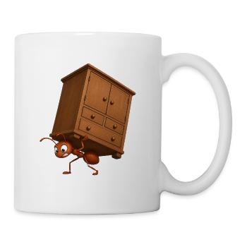 Trägerameise und Holzkabinett - Tasse - Weiß - Rechts