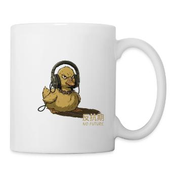 Punk-Ente mit Kopfhörern – No Future - Tasse - Weiß - Rechts