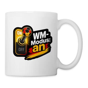 WM-Modus an Schalter mit Handball Vektor Shirt - Tasse - Weiß - Rechts