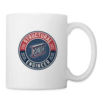 Vintage Structural Engineer I-Beam Fachwerk-Abzeichen - Tasse - Weiß - Rechts