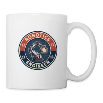 Vintage Robotics Engineer Roboterarm-Gitterabzeichen - Tasse - Weiß - Rechts