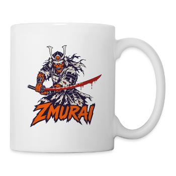 Zombie-Samurai mit blutigem Katana - Tasse - Weiß - Rechts