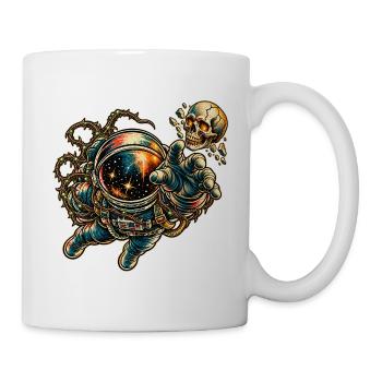 KOSMISCHER ROCKER | Leuchtender Schädel im All - Tasse - Weiß - Rechts
